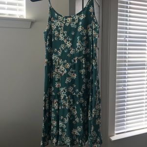 Teal floral dress